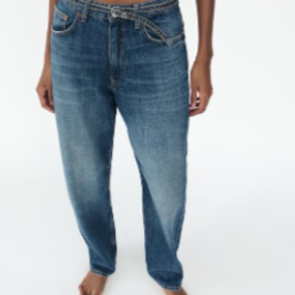 ZARA MID-RISE TRF LOOSE FIT JEANS